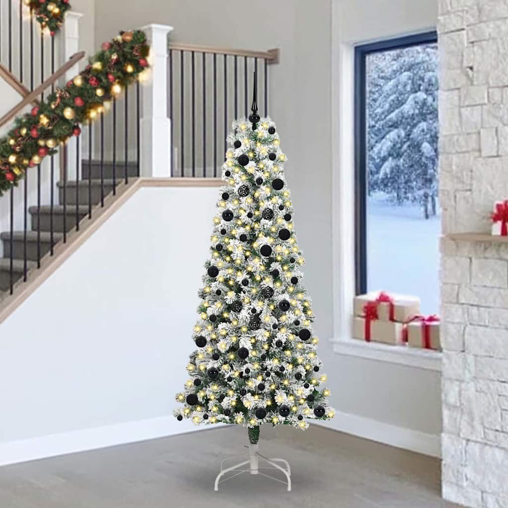 Vidaxx sapin de Noël artificiel pliant vert et blanc 240 cm