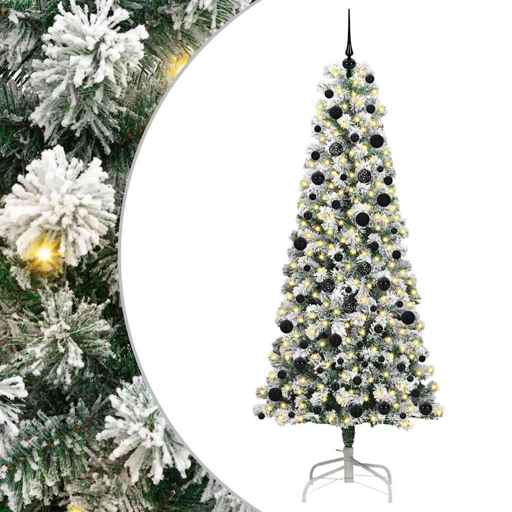 Vidaxx sapin de Noël artificiel pliant vert et blanc 240 cm