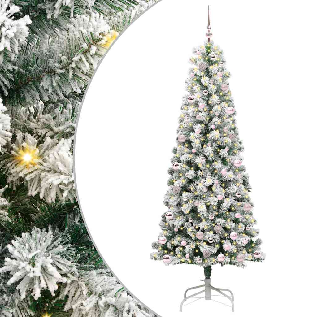 Vidaxx sapin de Noël artificiel pliant vert et blanc 240 cm