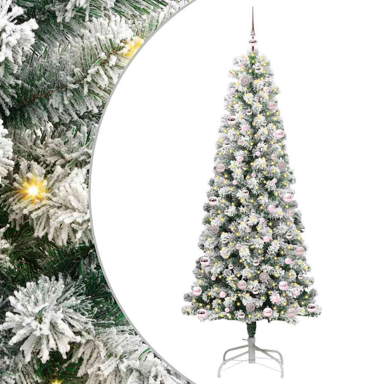 Vidaxx sapin de Noël artificiel pliant vert et blanc 240 cm