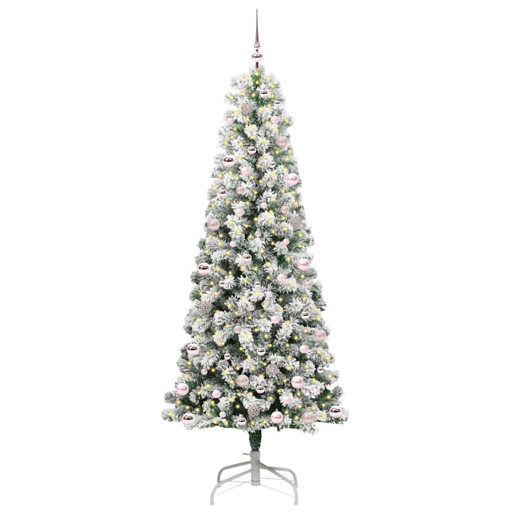 Vidaxx sapin de Noël artificiel pliant vert et blanc 240 cm
