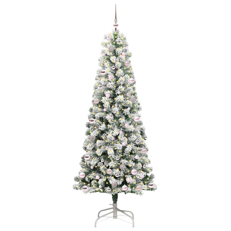 Vidaxx sapin de Noël artificiel pliant vert et blanc 240 cm