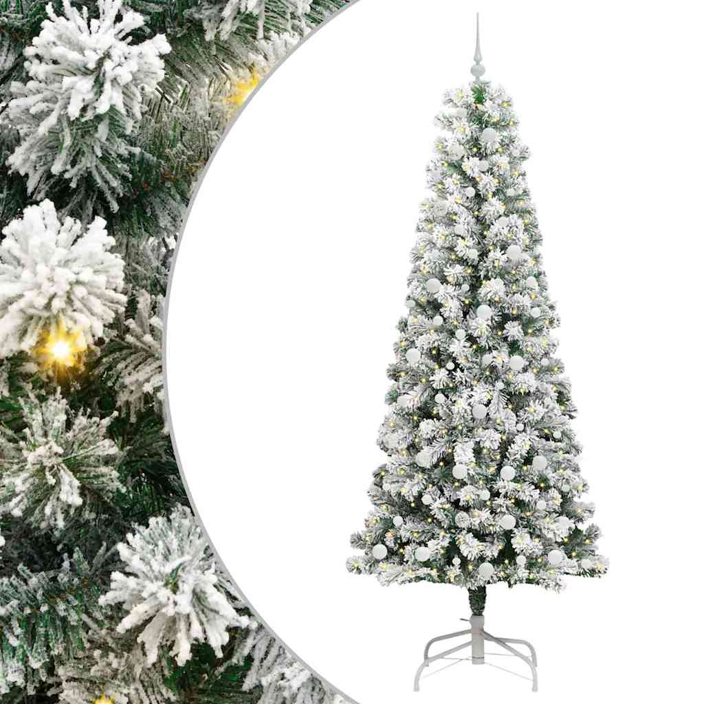 Vidaxx sapin de Noël artificiel pliant vert et blanc 240 cm