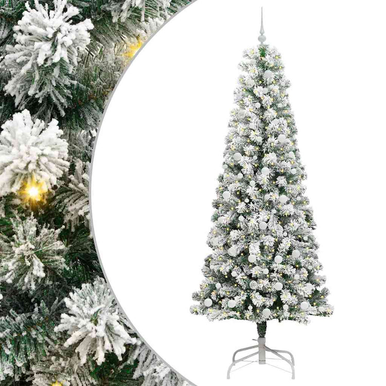 Vidaxx sapin de Noël artificiel pliant vert et blanc 240 cm