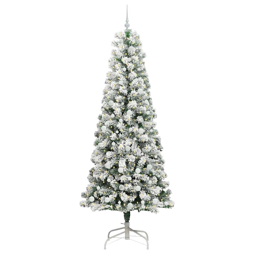 Vidaxx sapin de Noël artificiel pliant vert et blanc 240 cm