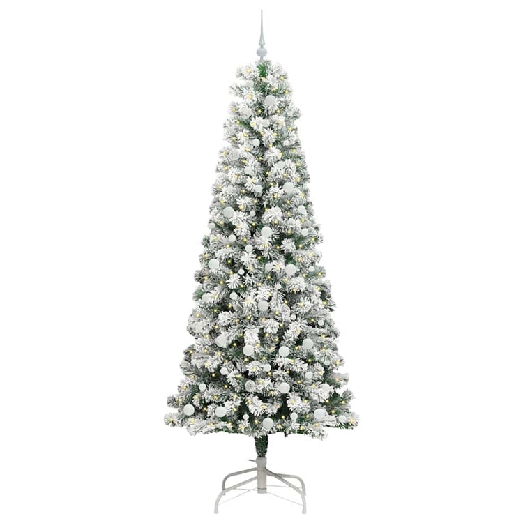 Vidaxx sapin de Noël artificiel pliant vert et blanc 240 cm