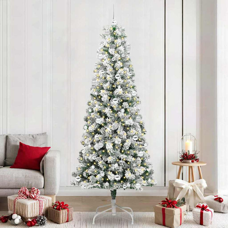 Vidaxx sapin de Noël artificiel pliant vert et blanc 240 cm