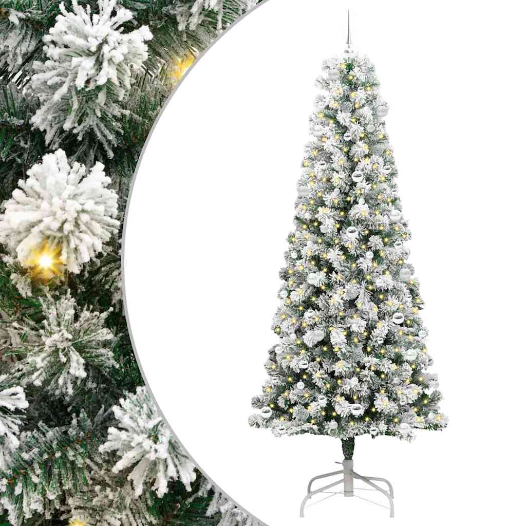 Vidaxx sapin de Noël artificiel pliant vert et blanc 240 cm