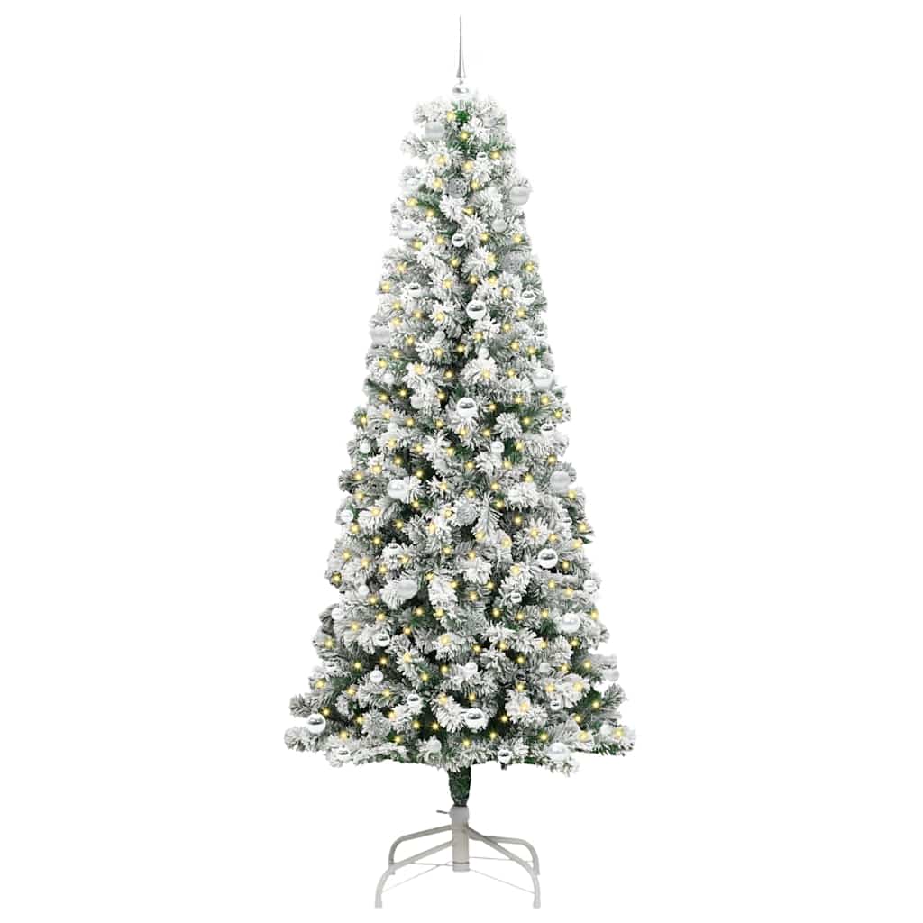 Vidaxx sapin de Noël artificiel pliant vert et blanc 240 cm