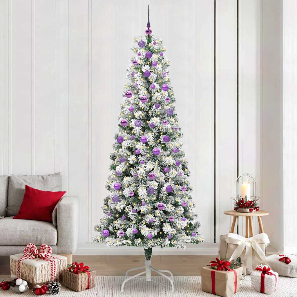 Vidaxx sapin de Noël artificiel pliant vert et blanc 240 cm
