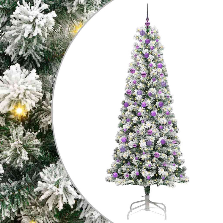 Vidaxx sapin de Noël artificiel pliant vert et blanc 240 cm