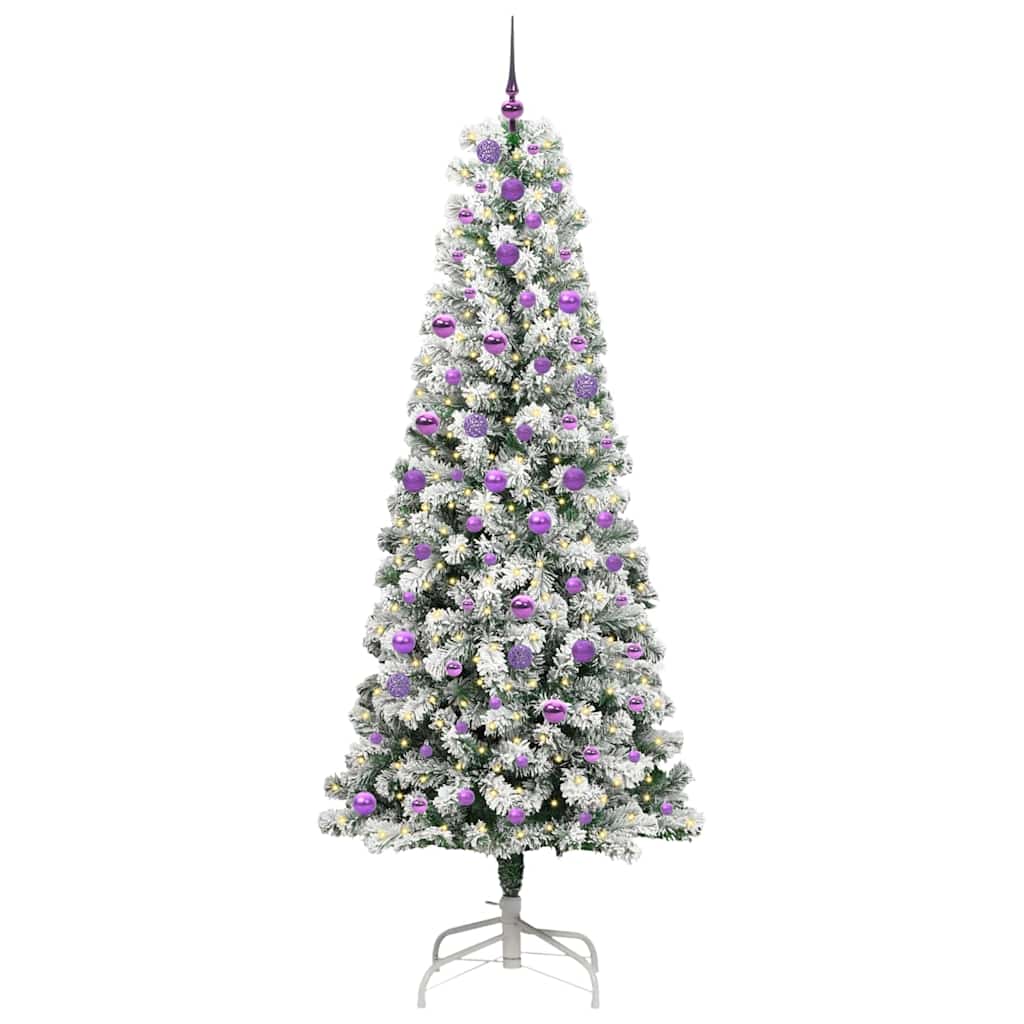 Vidaxx sapin de Noël artificiel pliant vert et blanc 240 cm