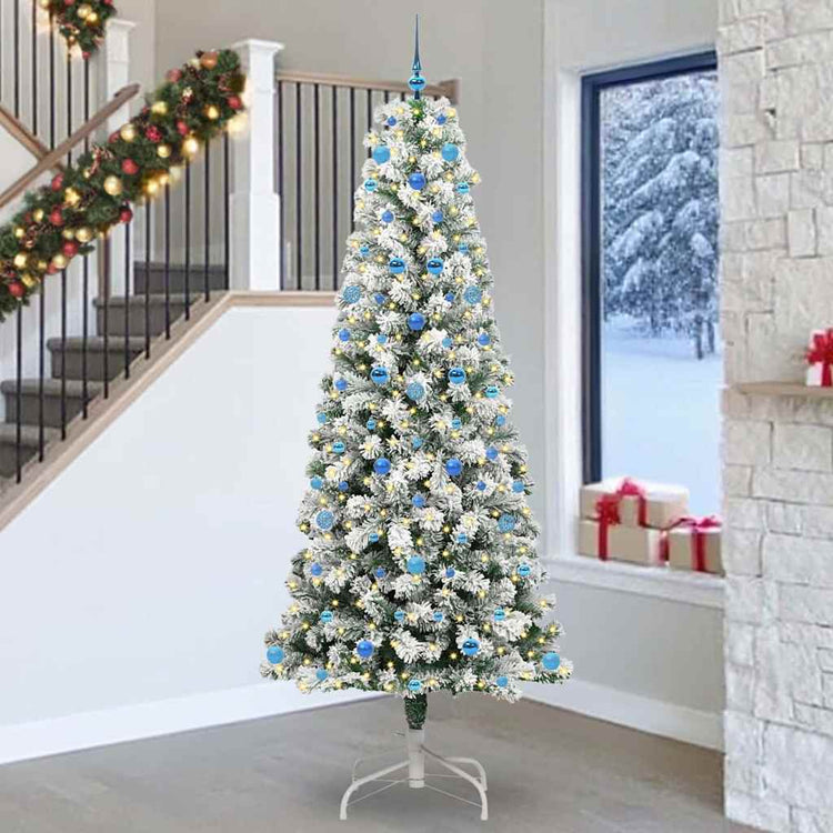 Vidaxx sapin de Noël artificiel pliant vert et blanc 240 cm