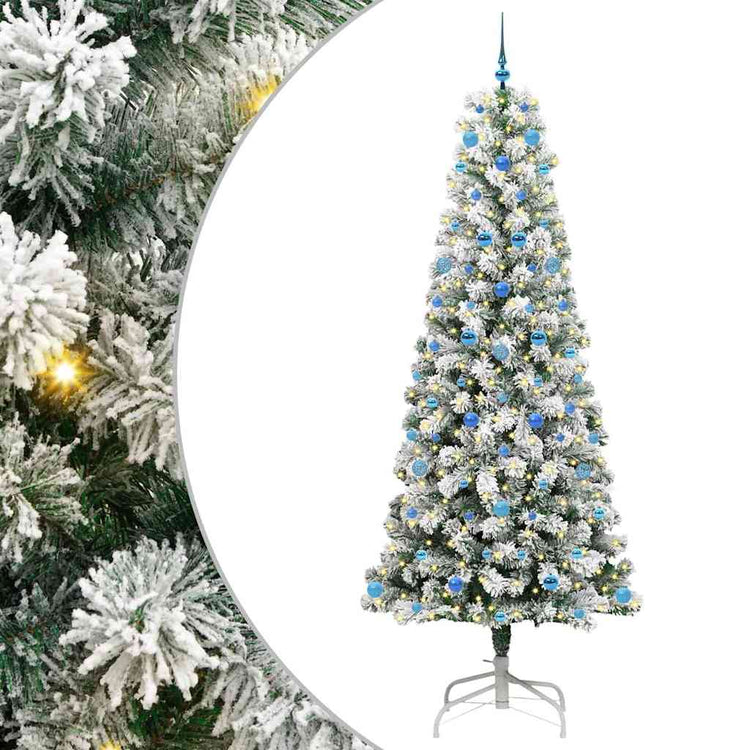 Vidaxx sapin de Noël artificiel pliant vert et blanc 240 cm