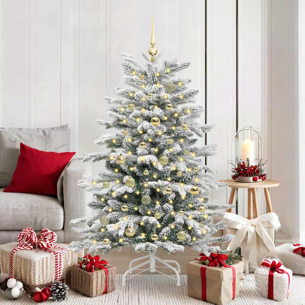 Vidaxx sapin de Noël artificiel pliant blanc 150 cm PE et PVC
