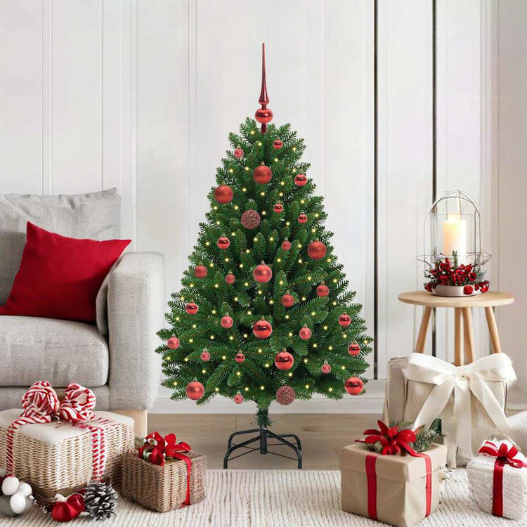 Vidaxx sapin de Noël artificiel avec 150 LED vertes, 120 cm PVC et métal