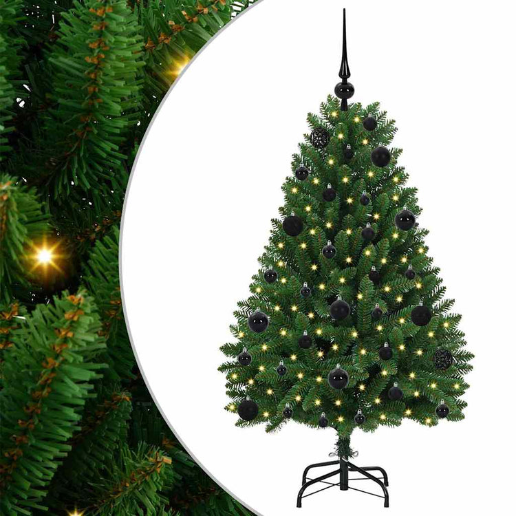 Vidaxx sapin de Noël artificiel avec 150 LED vertes, 120 cm PVC et métal
