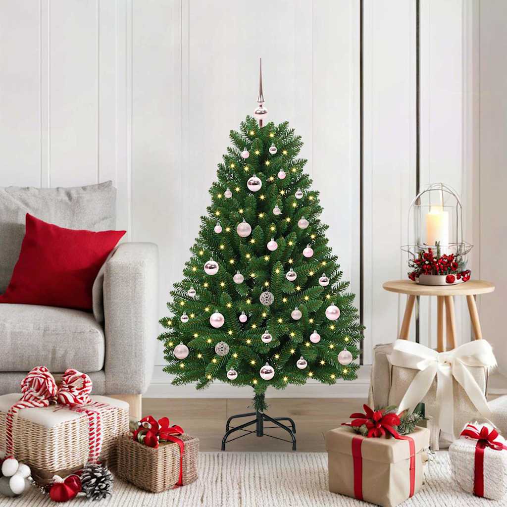 Vidaxx sapin de Noël artificiel avec 150 LED vertes, 120 cm PVC et métal