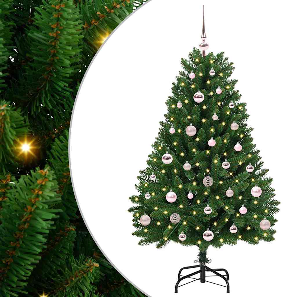 Vidaxx sapin de Noël artificiel avec 150 LED vertes, 120 cm PVC et métal