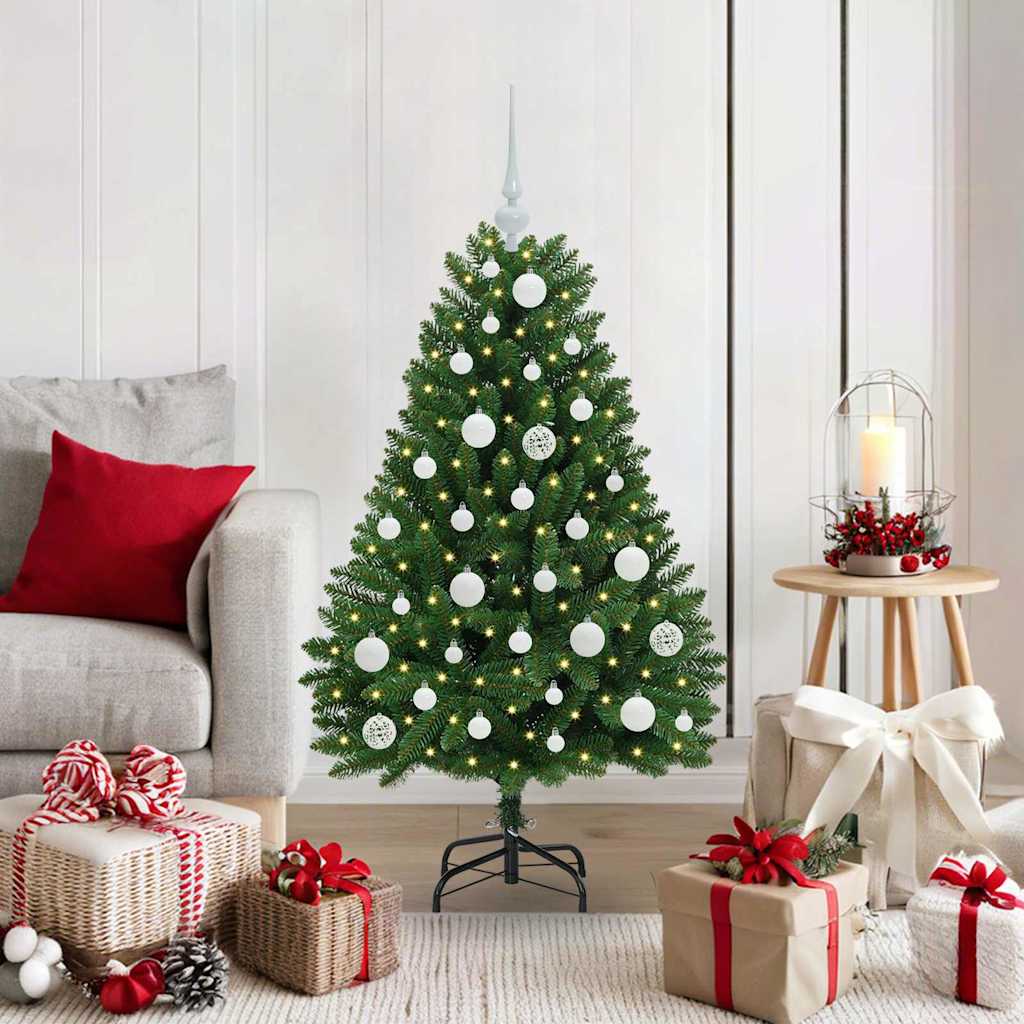 Vidaxx sapin de Noël artificiel avec 150 LED vertes, 120 cm PVC et métal