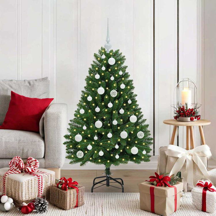 Vidaxx sapin de Noël artificiel avec 150 LED vertes, 120 cm PVC et métal