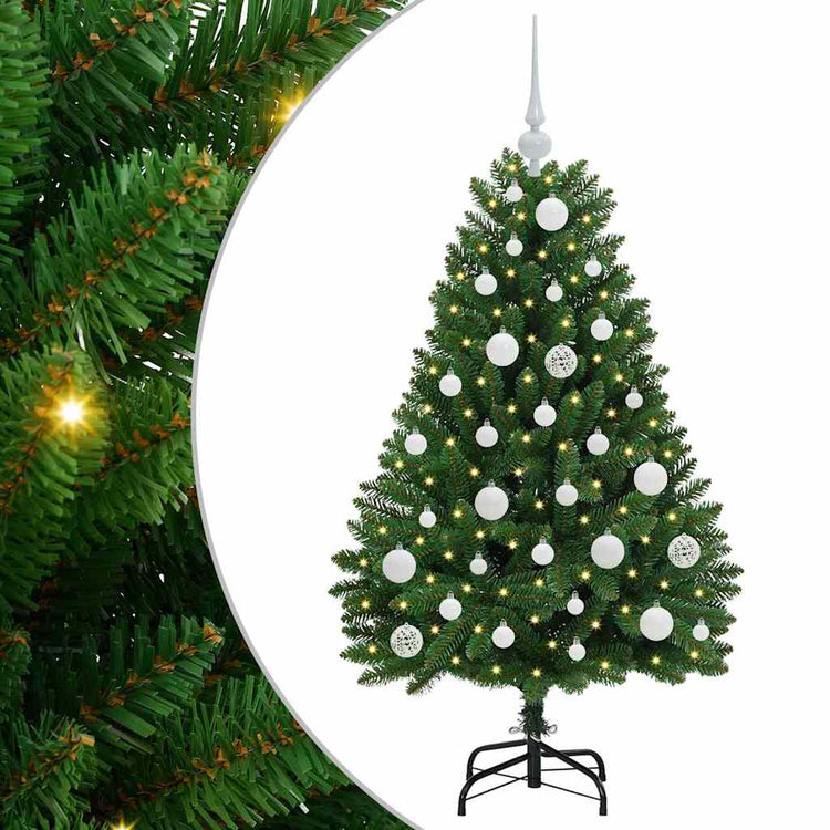 Vidaxx sapin de Noël artificiel avec 150 LED vertes, 120 cm PVC et métal
