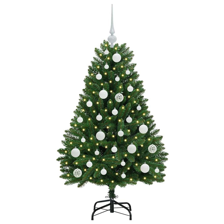 Vidaxx sapin de Noël artificiel avec 150 LED vertes, 120 cm PVC et métal
