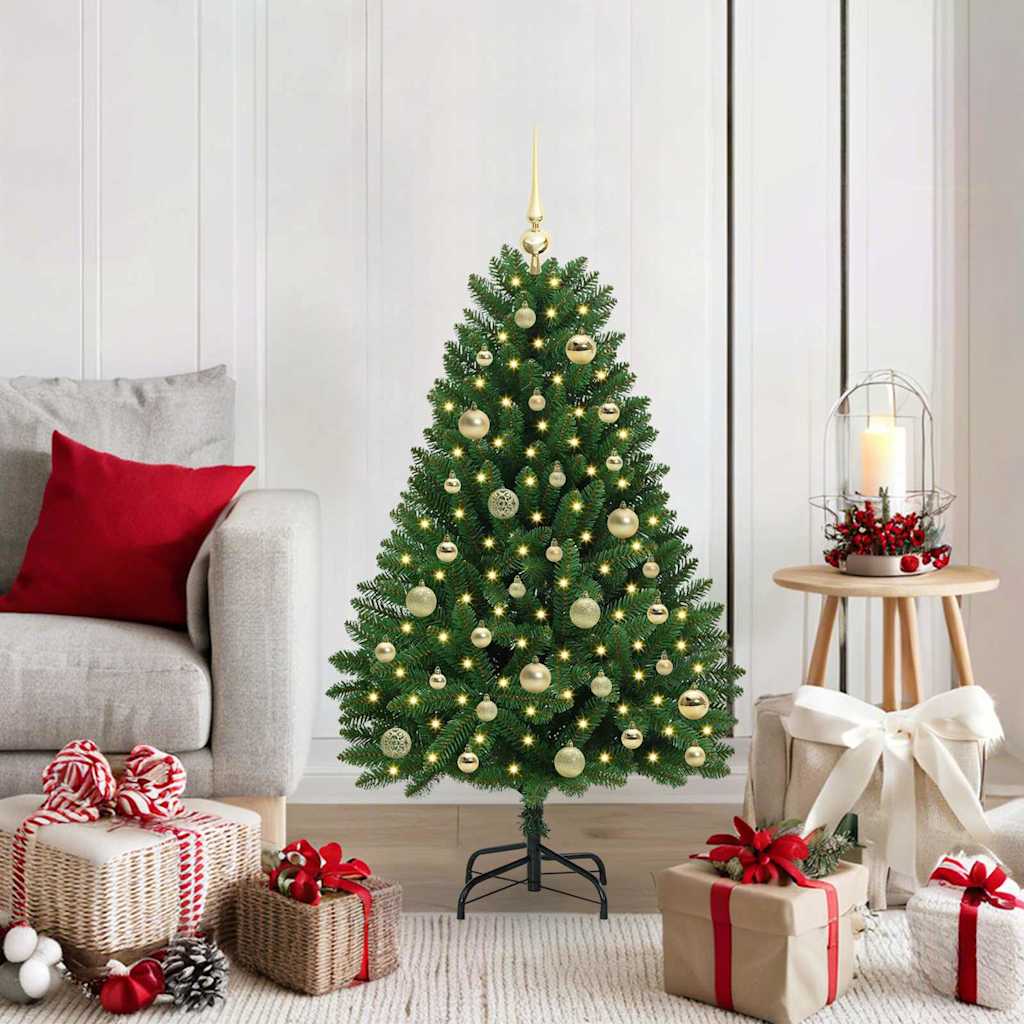 Vidaxx sapin de Noël artificiel avec 150 LED vertes, 120 cm PVC et métal