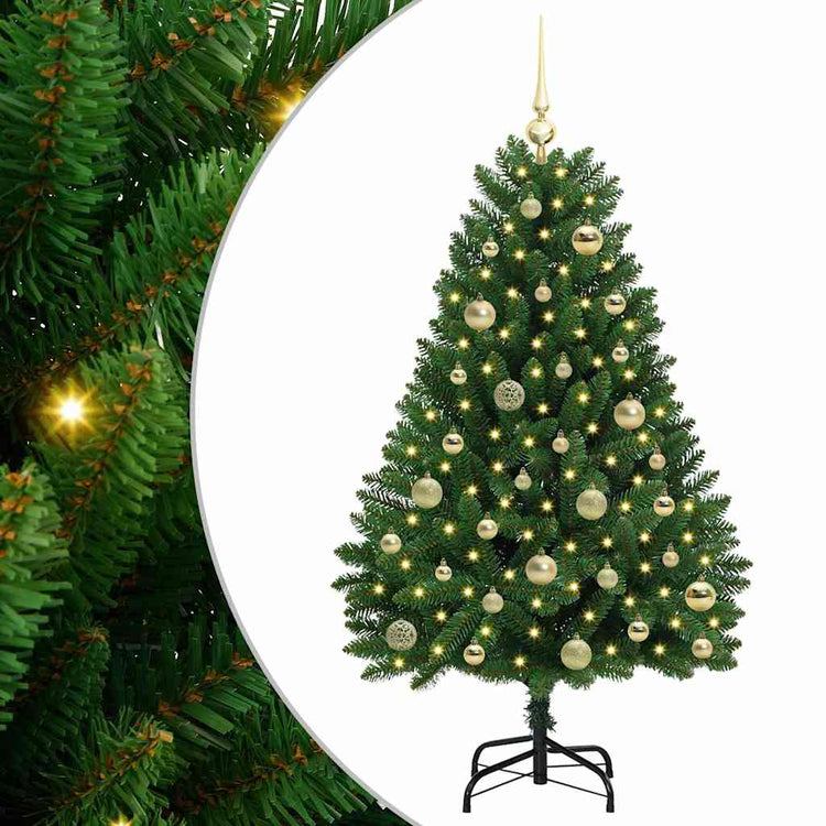 Vidaxx sapin de Noël artificiel avec 150 LED vertes, 120 cm PVC et métal