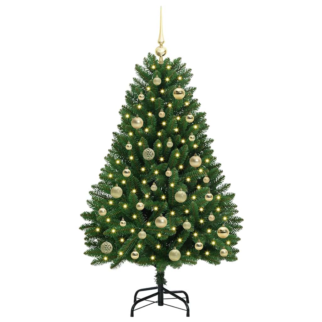 Vidaxx sapin de Noël artificiel avec 150 LED vertes, 120 cm PVC et métal