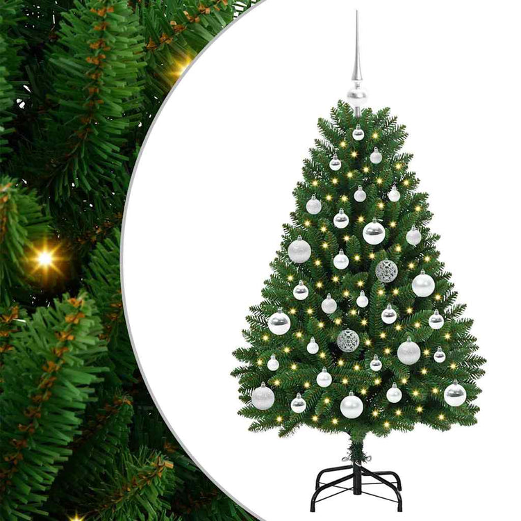 Vidaxx sapin de Noël artificiel avec 150 LED vertes, 120 cm PVC et métal