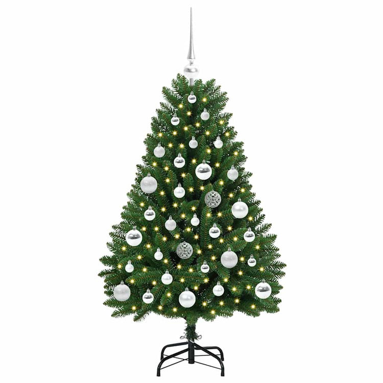 Vidaxx sapin de Noël artificiel avec 150 LED vertes, 120 cm PVC et métal