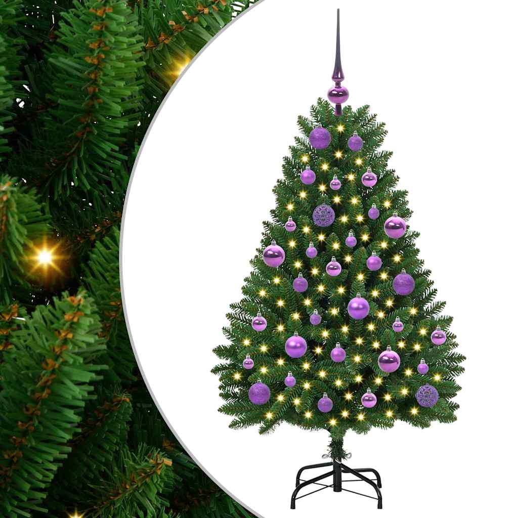 Vidaxx sapin de Noël artificiel avec 150 LED vertes, 120 cm PVC et métal