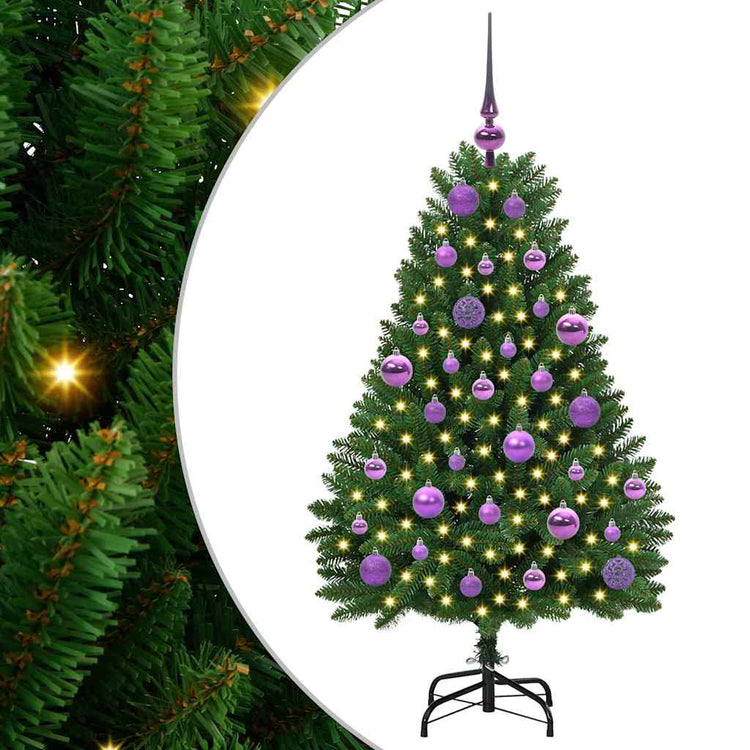 Vidaxx sapin de Noël artificiel avec 150 LED vertes, 120 cm PVC et métal