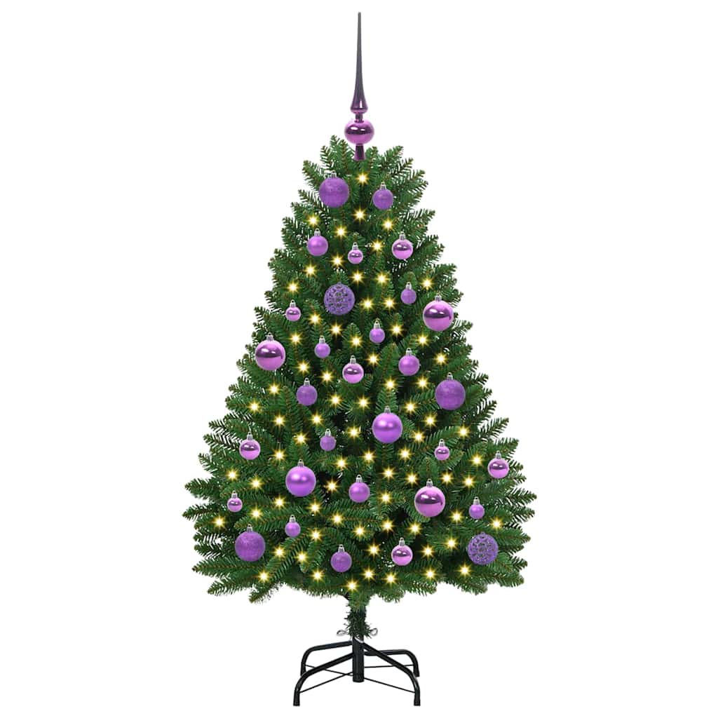 Vidaxx sapin de Noël artificiel avec 150 LED vertes, 120 cm PVC et métal