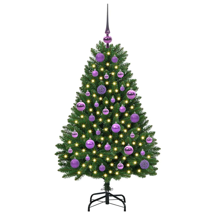 Vidaxx sapin de Noël artificiel avec 150 LED vertes, 120 cm PVC et métal