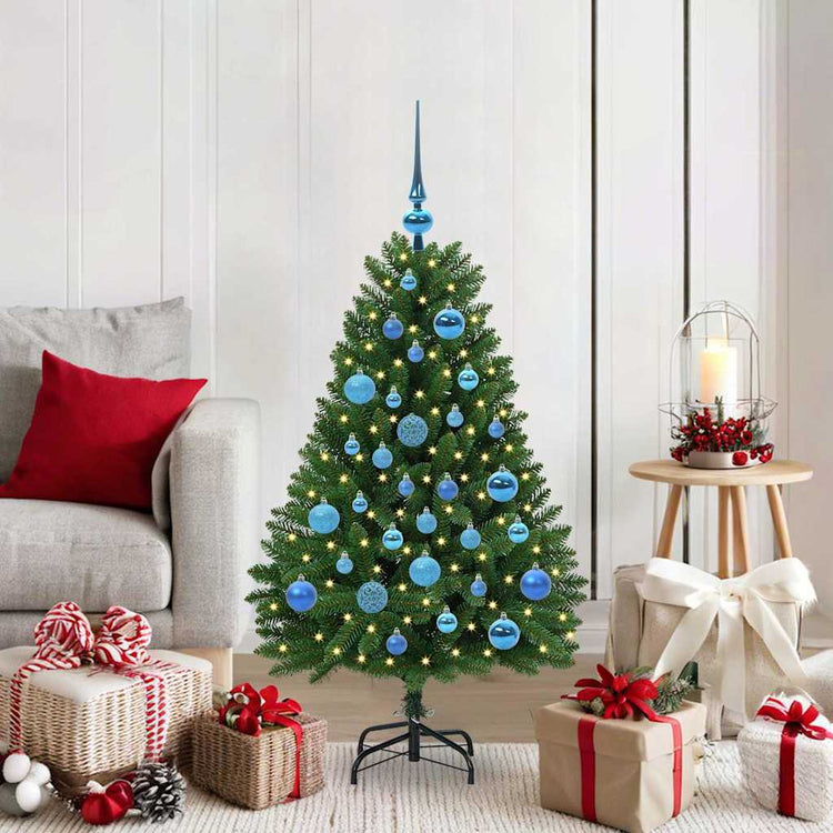 Vidaxx sapin de Noël artificiel avec 150 LED vertes, 120 cm PVC et métal