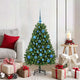 Vidaxx sapin de Noël artificiel avec 150 LED vertes, 120 cm PVC et métal