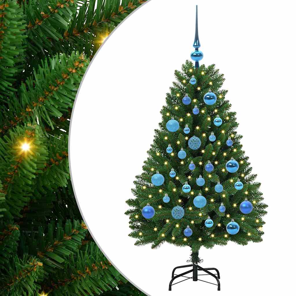 Vidaxx sapin de Noël artificiel avec 150 LED vertes, 120 cm PVC et métal