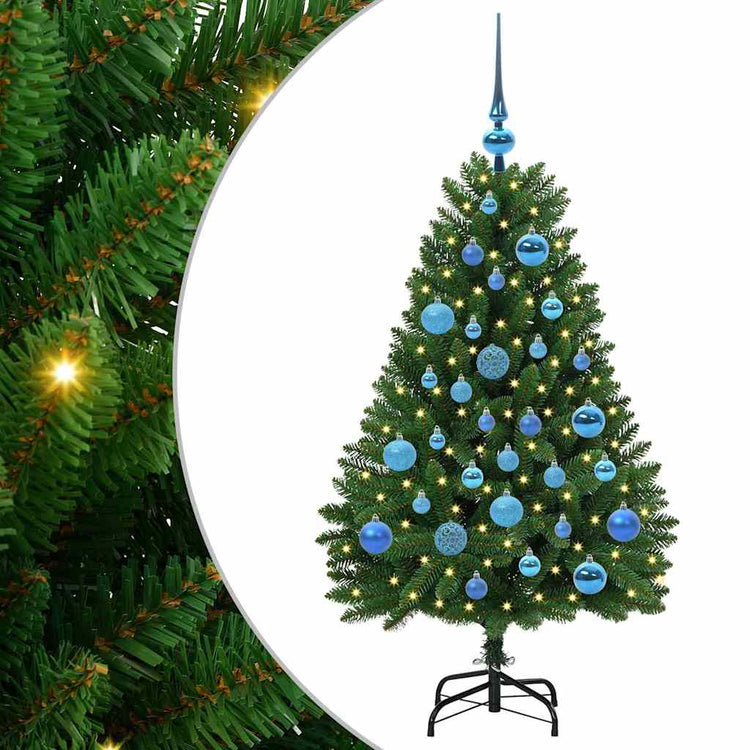 Vidaxx sapin de Noël artificiel avec 150 LED vertes, 120 cm PVC et métal