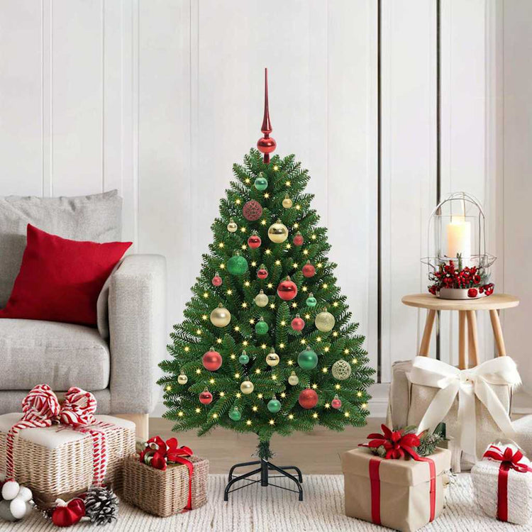 Vidaxx sapin de Noël artificiel avec 150 LED vertes, 120 cm PVC et métal