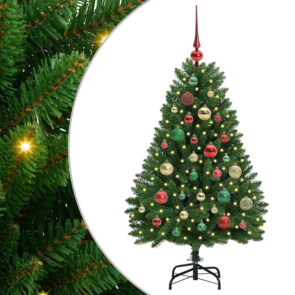 Vidaxx sapin de Noël artificiel avec 150 LED vertes, 120 cm PVC et métal
