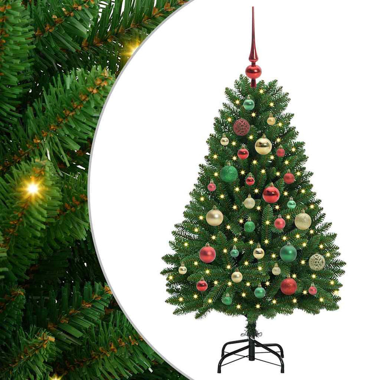 Vidaxx sapin de Noël artificiel avec 150 LED vertes, 120 cm PVC et métal