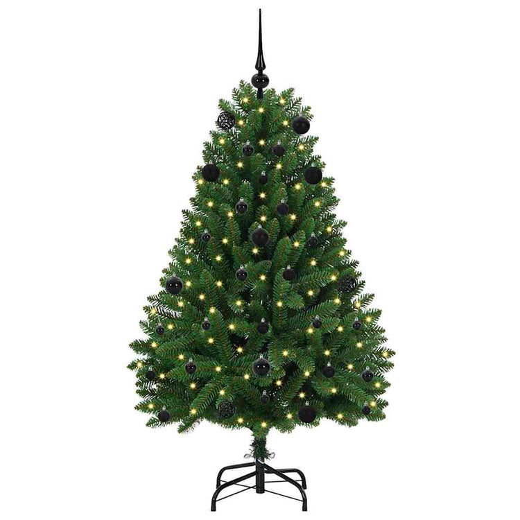 Vidaxx sapin de Noël artificiel avec 150 LED vertes, 150 cm PVC et métal