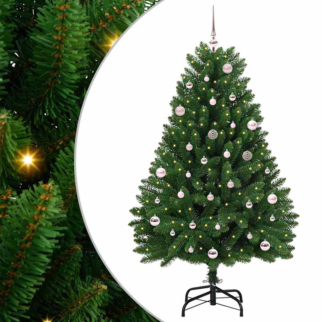 Vidaxx sapin de Noël artificiel avec 150 LED vertes, 150 cm PVC et métal