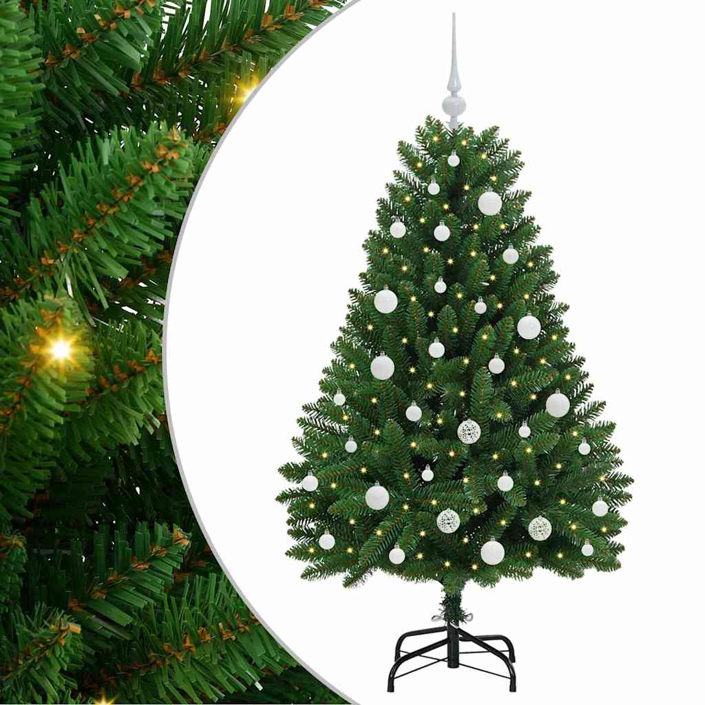 Vidaxx sapin de Noël artificiel avec 150 LED vertes, 150 cm PVC et métal