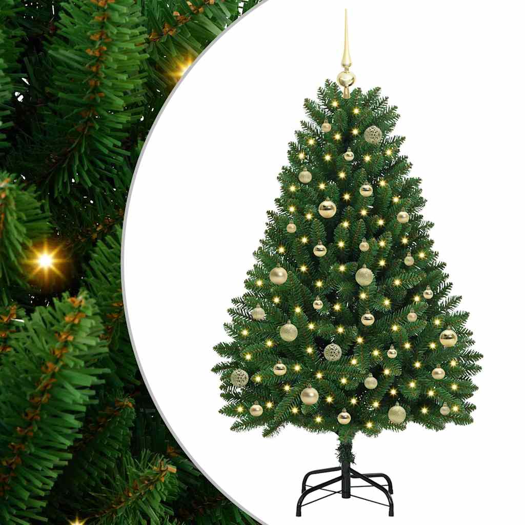 Vidaxx sapin de Noël artificiel avec 150 LED vertes, 150 cm PVC et métal
