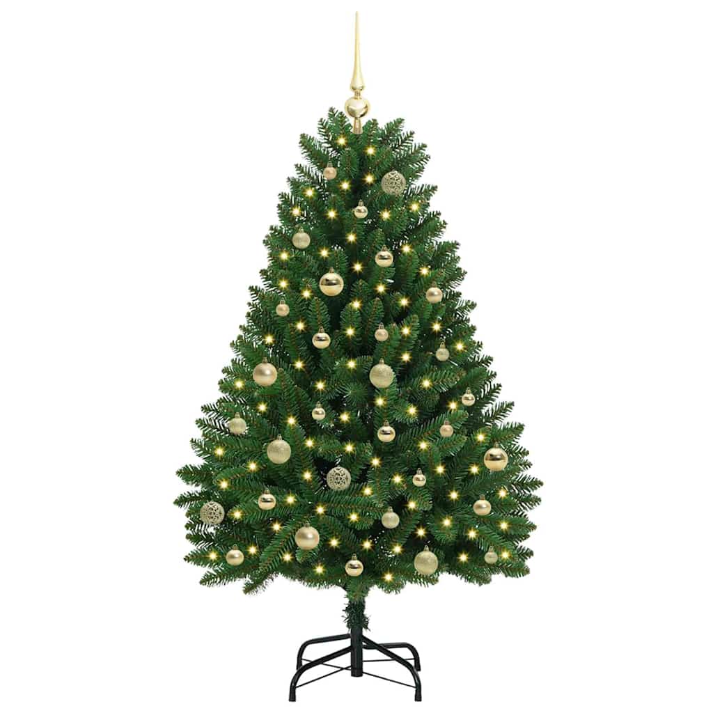 Vidaxx sapin de Noël artificiel avec 150 LED vertes, 150 cm PVC et métal