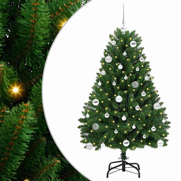 Vidaxx sapin de Noël artificiel avec 150 LED vertes, 150 cm PVC et métal