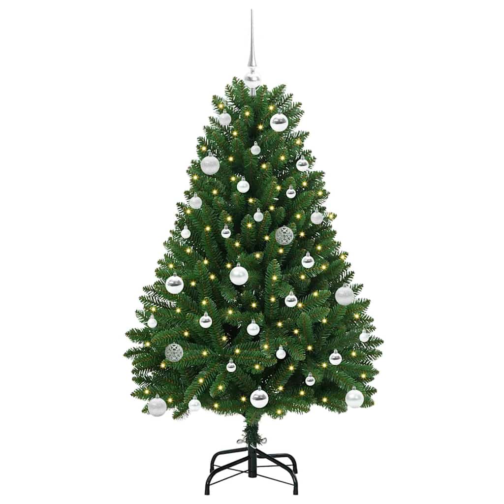 Vidaxx sapin de Noël artificiel avec 150 LED vertes, 150 cm PVC et métal